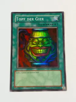Yugioh GERMAN Pot of Greed DB1-DE134 EN134 Super Rare LP - Image 1