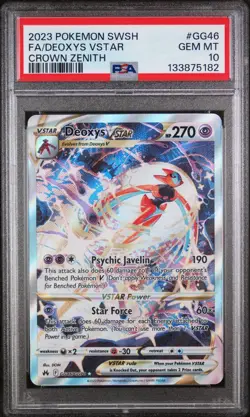 Deoxys VSTAR Crown Zenith Galarian Gallery Holo Card GG46/GG70 PSA 10 - Image 1