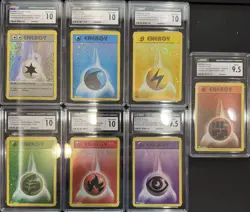 Pokemon Energy Set Bundle Trading Card Game Classic Holo (7 CGC Graded Card). - Image 1