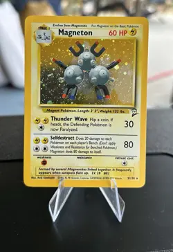 Pokemon TCG Magneton Base Set 2 Holo Unlimited Rare Card 9/130 Huge Swirl - Image 1