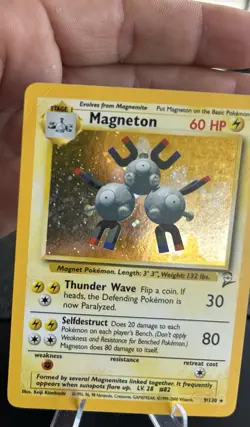 Pokemon TCG Magneton Base Set 2 Holo Unlimited Rare Card 9/130 Huge Swirl - Image 3