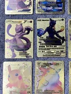 Pokemon Set of 15 Charizard,Pikachu,Mewtwo,Mew&More Gold Foil Fan Art Cards - Image 4