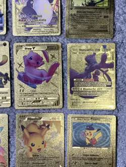 Pokemon Set of 15 Charizard,Pikachu,Mewtwo,Mew&More Gold Foil Fan Art Cards - Image 5