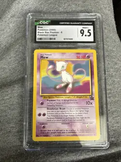 Mew Black Star Promo #8 Non-Holo Card WOTC Pokemon League, CGC 9.5 - Image 1