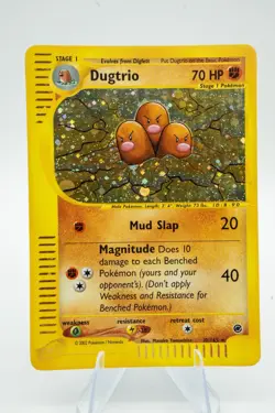 Dugtrio 10/165 Expedition Holo Rare w/ Swirl LP Vintage Pokemon Card 2002 MP ++ - Image 1