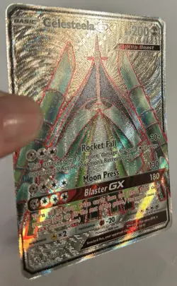 POKEMON CELESTEELA GX 144/156 RARE FULL ART HOLO SUN & MOON ULTRA PRISM Card LP - Image 2