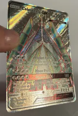 POKEMON CELESTEELA GX 144/156 RARE FULL ART HOLO SUN & MOON ULTRA PRISM Card LP - Image 3