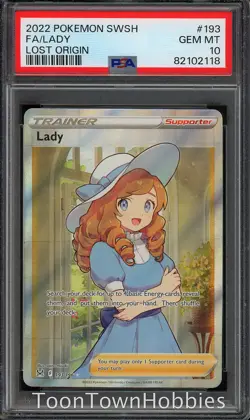 PSA 10 Pokemon Card - Lady 193/196 Full Art - Sword & Shield Lost Origin - Image 1