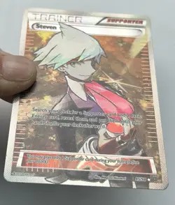 Pokemon TCG Steven Ancient Origins Holo Full Art Ultra Rare Card 95/98 LP - Image 2