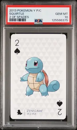 2013 POKEMON Y VERSION PLAYING CARDS 2 OF SPADES SQUIRTLE PSA 10 - Image 1