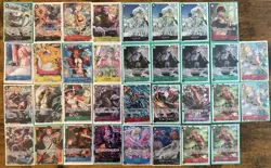 Japanese One Piece (34) Card Lot Full Art, SEC/SR/R, NM - Image 1