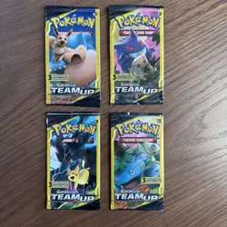EMPTY ART SET - Pokemon Team Up 3 Card Booster Pack - NO CARDS - Gengar Pikachu - Image 1