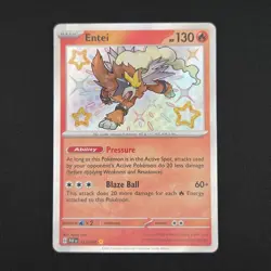 Pokemon TCG Card Entei 112/091 Paldean Fates Holo Baby Shiny Rare - NM - Image 1
