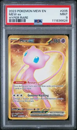 PSA 9 MEW EX #205 2023 Scarlet Violet Hyper Rare Pokemon Card Graded - Image 1