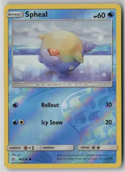 Spheal 49/236 Pokemon TCG Cosmic Eclipse Reverse Holo Card (Near Mint) NM 1 - Image 1