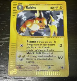 Pokemon TCG Raichu Expedition Base Set Holo Rare Card 25/165 Normal LP++ - Image 1