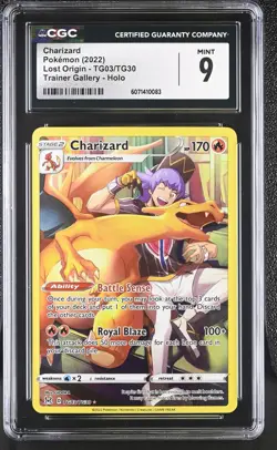CGC 9 MINT Charizard Lost Origin TG03/TG30 Trainer Gallery Holo Pokemon Card - Image 1