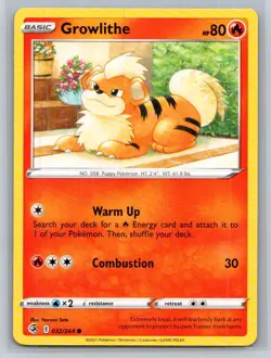 Growlithe #032/264 SWSH08: Fusion Strike Common - Pokemon Cards F44 - Image 1