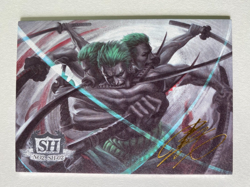 One Piece Anime Trading Card SH 02 Voicer Signature Sketch Card ZORO 403/666 - Image 4