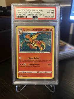 Pokemon Special Delivery Charizard SWSH075 Promo Card Holo PSA 8 - Image 1