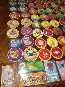 Vtg. 1999 Lot of 195 POKEMON Battle Discs Pogs Nintendo Tazos Milk Caps Cards - Image 2