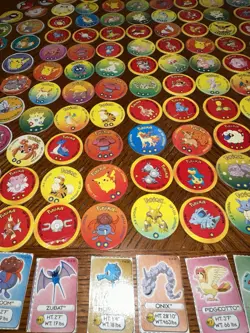 Vtg. 1999 Lot of 195 POKEMON Battle Discs Pogs Nintendo Tazos Milk Caps Cards - Image 3