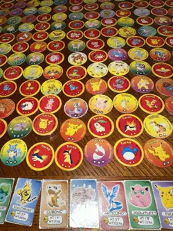 Vtg. 1999 Lot of 195 POKEMON Battle Discs Pogs Nintendo Tazos Milk Caps Cards - Image 4