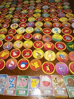 Vtg. 1999 Lot of 195 POKEMON Battle Discs Pogs Nintendo Tazos Milk Caps Cards - Image 5