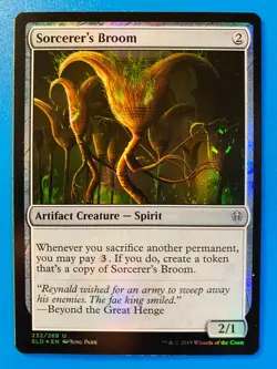 MTG 1x FOIL Sorcerer's Broom Throne of Eldraine Modern Magic the Gathering x1 NM - Image 1
