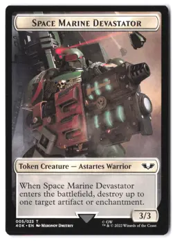 Soldier // Space Marine Devastator Double-Sided Token 2 // 5 MTG 40K NM - Image 1