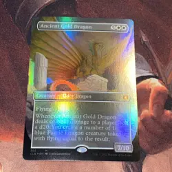Ancient Gold Dragon X1 Mtg Baldur’s Gate Nm Foil Borderless - Image 1