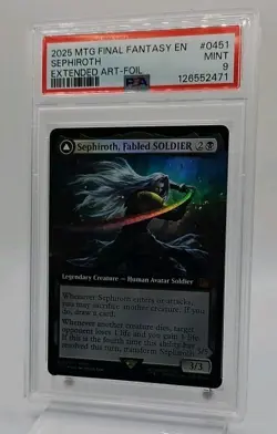 PSA 9 - Sephiroth, Fabled Soldier FOIL M 451 Extended Art MTG Final Fantasy FF7 - Image 2