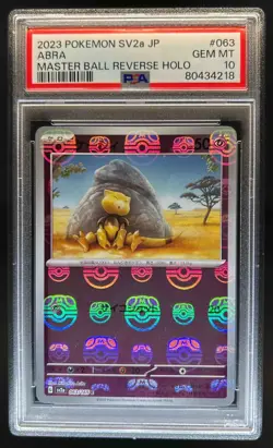 2023 Pokemon SV151 Japanese Abra Reverse Holo Master Ball Common #063/165 PSA 10 - Image 1