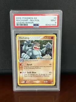 Pokemon EX 2006 Legend Maker Machamp Reverse Holo Card 9/92 PSA 9 - Image 1