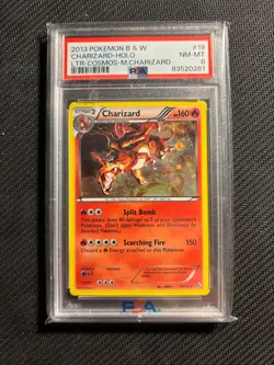 2013 Pokemon Card PSA 8 Charizard Holo Cosmos Legendary Treasures Black & White - Image 1