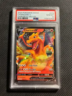 2020 Pokemon PSA 10 Sword Shield Charizard V Darkness Ablaze - Image 1