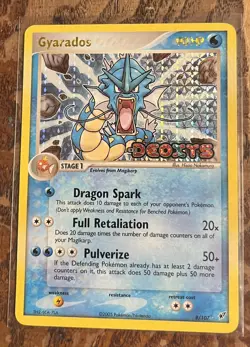 Pokemon Gyarados Card 8/107 EX Deoxys Rare Stamped Reverse Holo LP/MP - Image 1