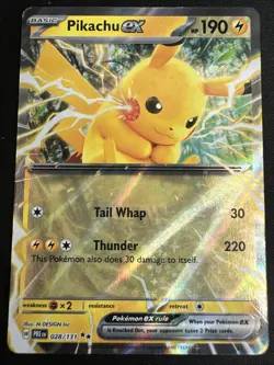 Pokemon TCG Pikachu EX Double Rare Holo Card 028/131 Prismatic Evolutions - Image 1
