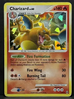 Pokemon TCG Charizard Arceus Holo Card 1/99 Cracked Ice HP - Image 1