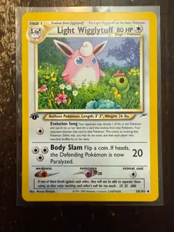 Light Wigglytuff 54/105 Neo Destiny 1st Edition Pokemon TCG Vintage Card WOTC Bi - Image 1