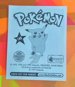 1999 Kabuto Card POKEMON STICKERS MERLIN 140 TOPPS - Image 2