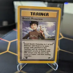Pokemon TCG Brock's Protection 101/132 Rare Card Gym Challenge 1st Ed LP - Image 1