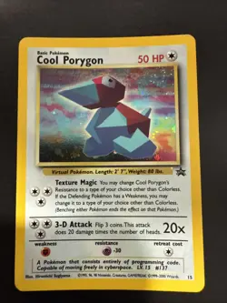 Pokemon TCG 2000 Cool Porygon Holo Rare Black Star Promo Card 15/53 WOTC - Image 1