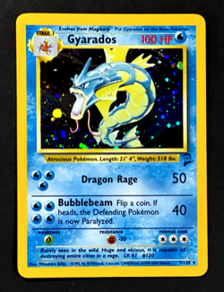 2000 Pokemon GYARADOS Base Set 2 Edition HOLO Foil Rare Card 7/130 WotC EX NM - Image 1