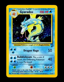 2000 Pokemon GYARADOS Base Set 2 Edition HOLO Foil Rare Card 7/130 WotC EX NM - Image 2