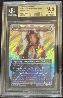 BGS 9.5 Gem Mint Aerith Gainsborough 519 Surge Foil Final Fantasy MTG - Image 1