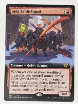 Akki Battle Squad (Extended Art) R Commander: Kamigawa: Neon Dynasty 57 NM - Image 1