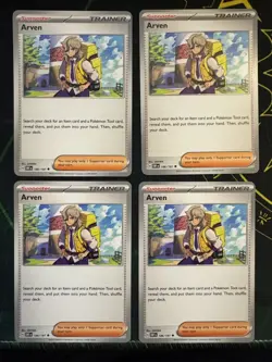 4x Arven 186/197- Obsidian Flames Pokemon TCG - Trainer Playset - Image 1