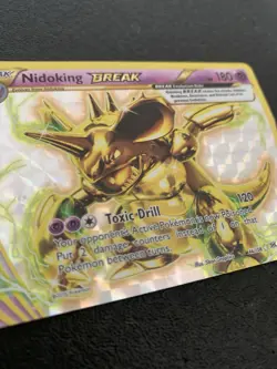 2016 Pokemon Nidoking BREAK Holo 46/108 XY Evolutions Gold BREAK Card Mint - Image 3