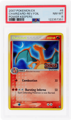 2007 Pokemon Ex Power Keepers Charizard Reverse Holo #6 PSA 8 - Image 1